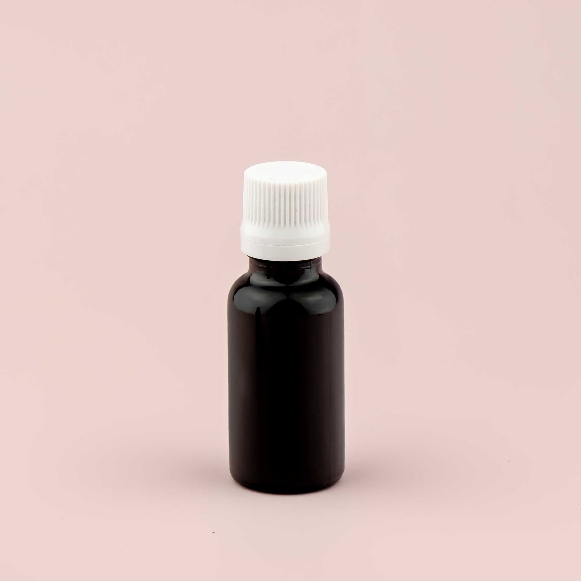 Staklena bočica 20ml, crna, sa kapaljkom - 411230-422100/150