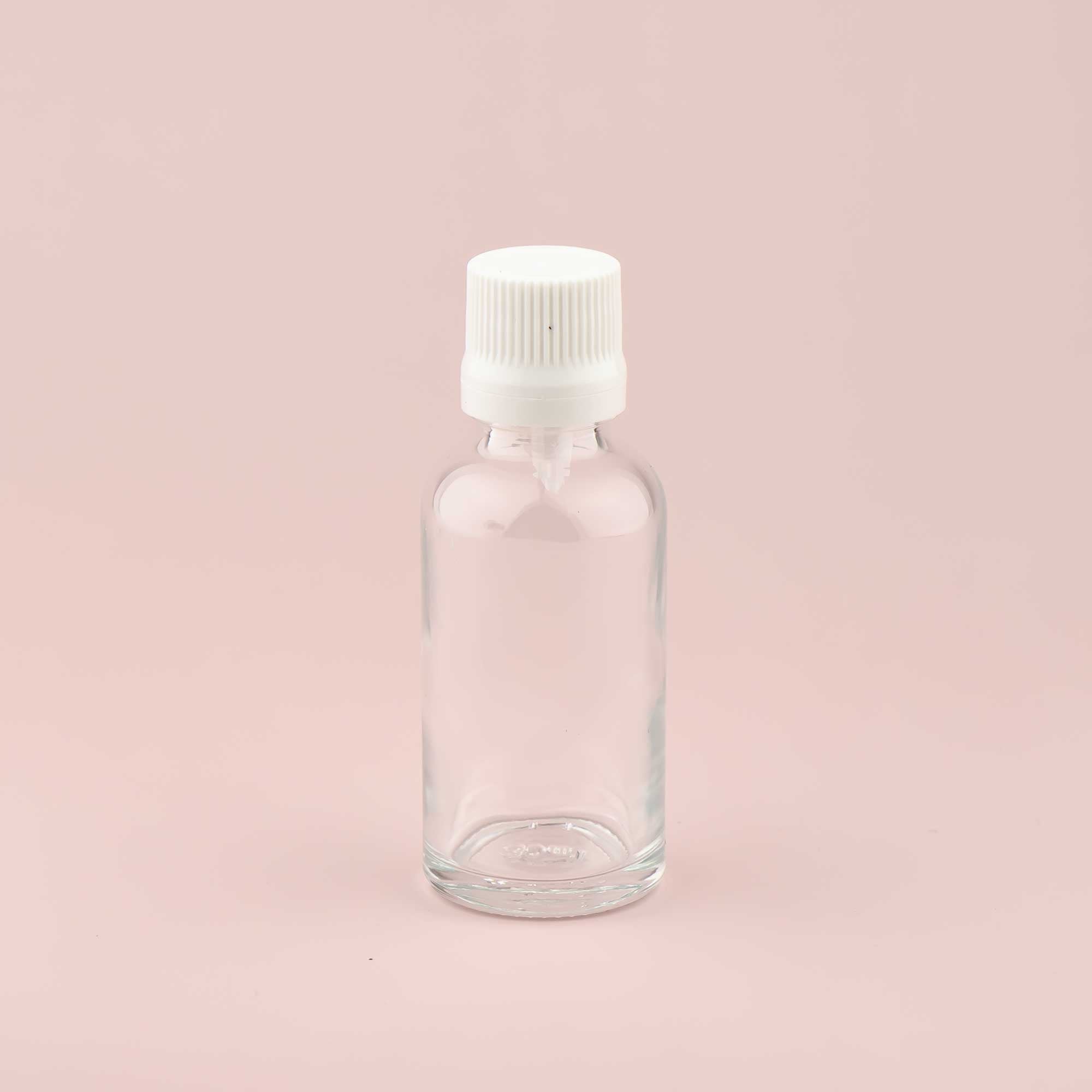 Staklena bočica 30ml, transparentna, sa kapaljkom - 411300-422100/150