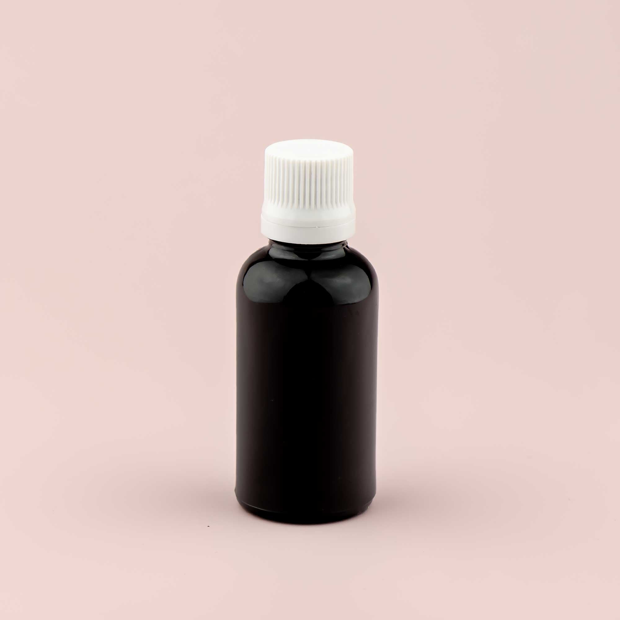 Staklena bočica 30ml, crna, sa kapaljkom - 411330-422100/150