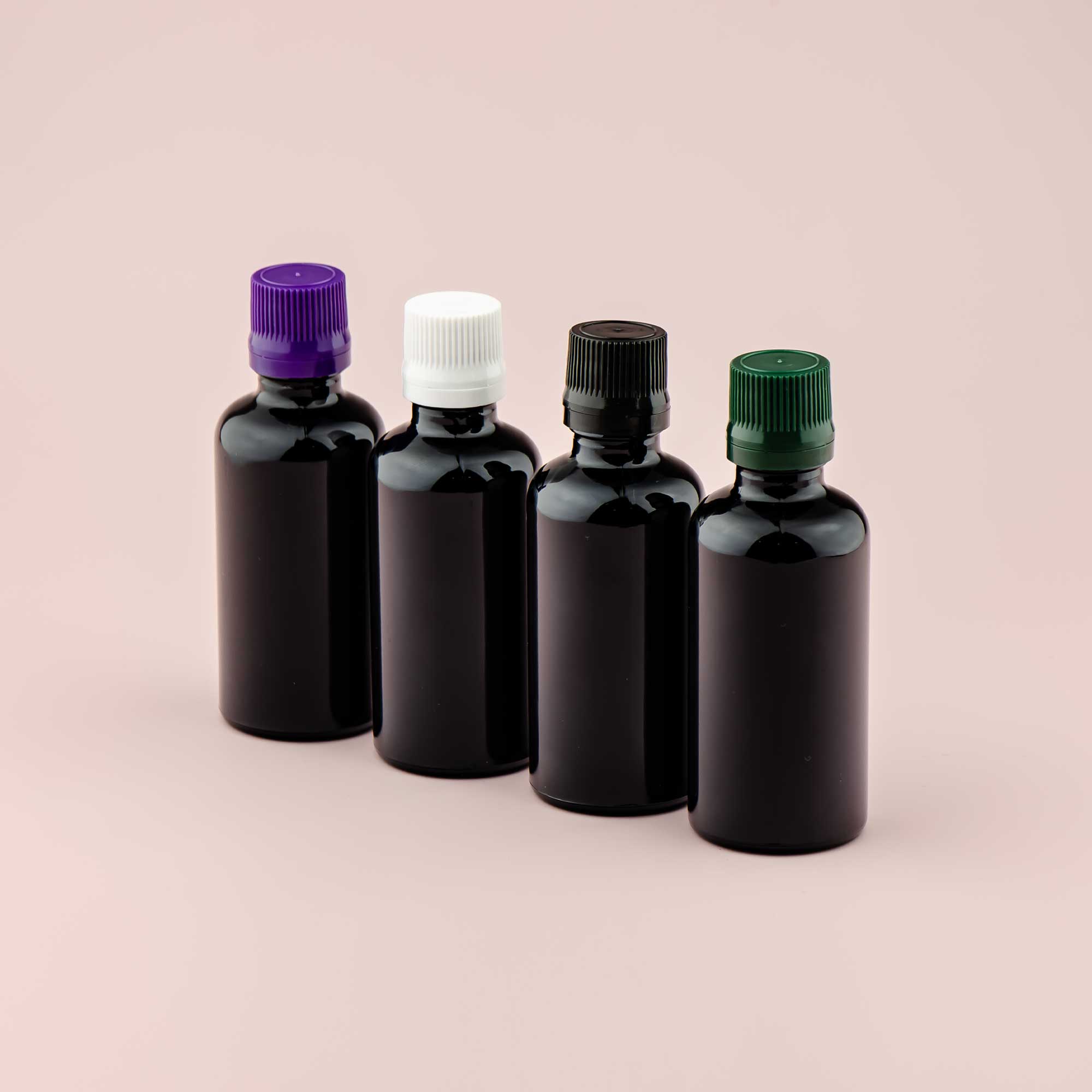 Staklena bočica 50ml, crna, sa kapaljkom - 411530-422100/150