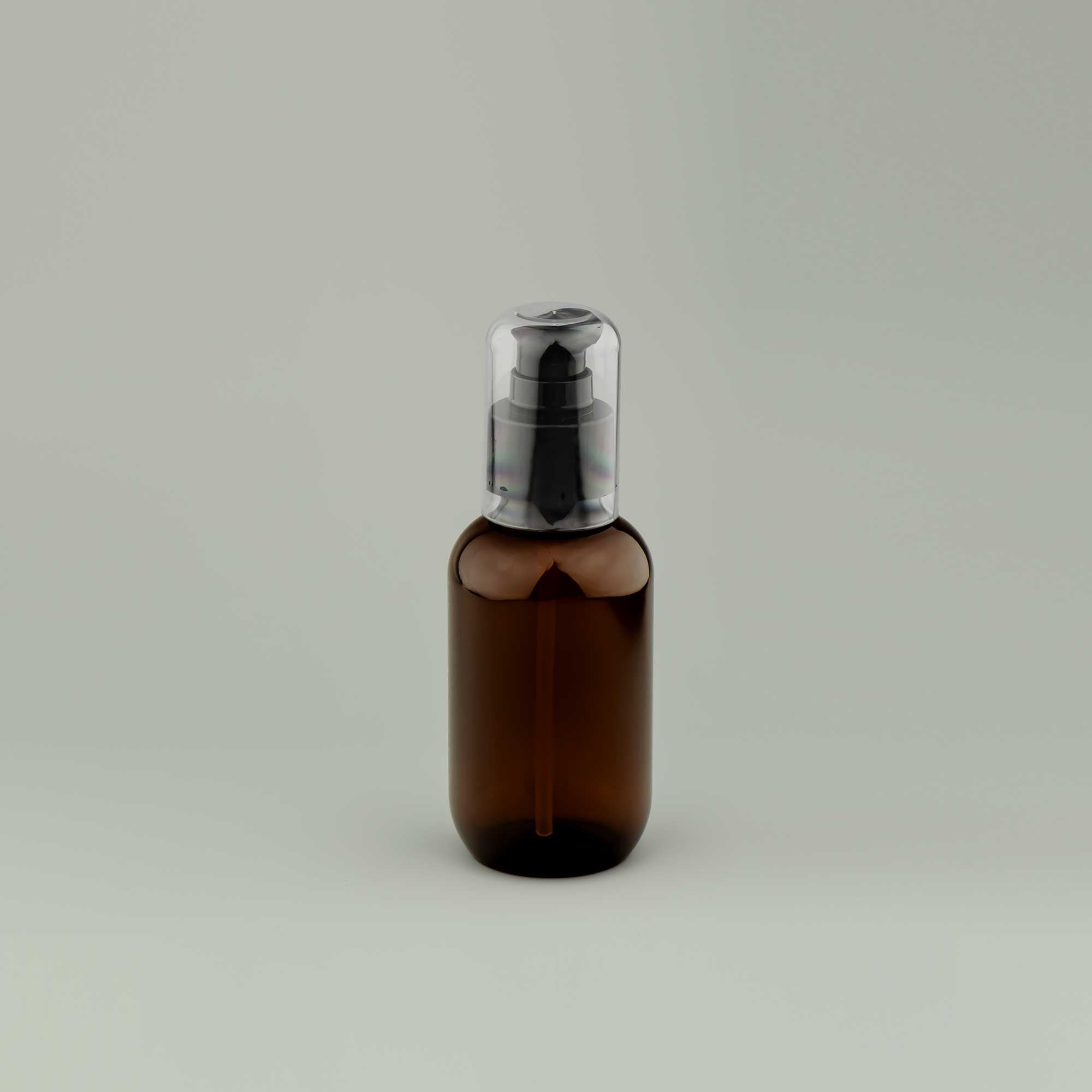kozmetička PET boca 100 ml braon sa crnomgel serum pumpicom