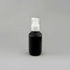 kozmetička PET boca 100 ml crna sa gel serum pumpicom