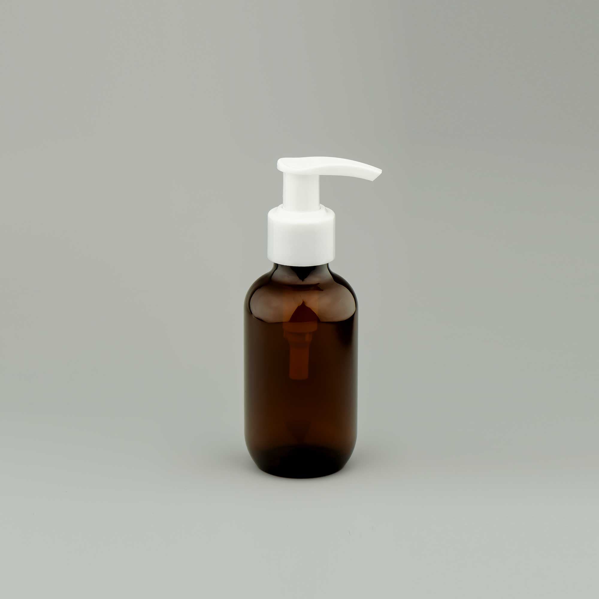 Boston boca 100 ml amber PET ambalaža za kozmetiku sa belom pumpicom