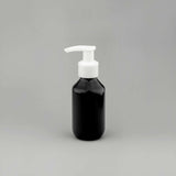 kozmetička PET boca 100 ml crna sa belom losion pumpicom