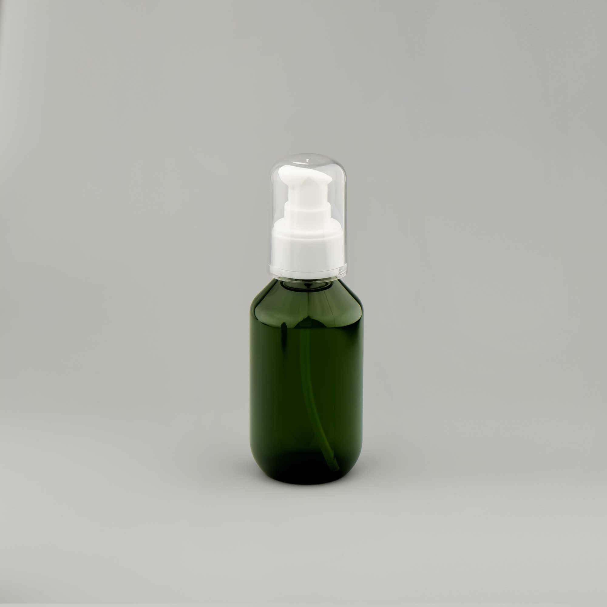 kozmetička PET boca 100 ml zelena sa gel serum pumpicom