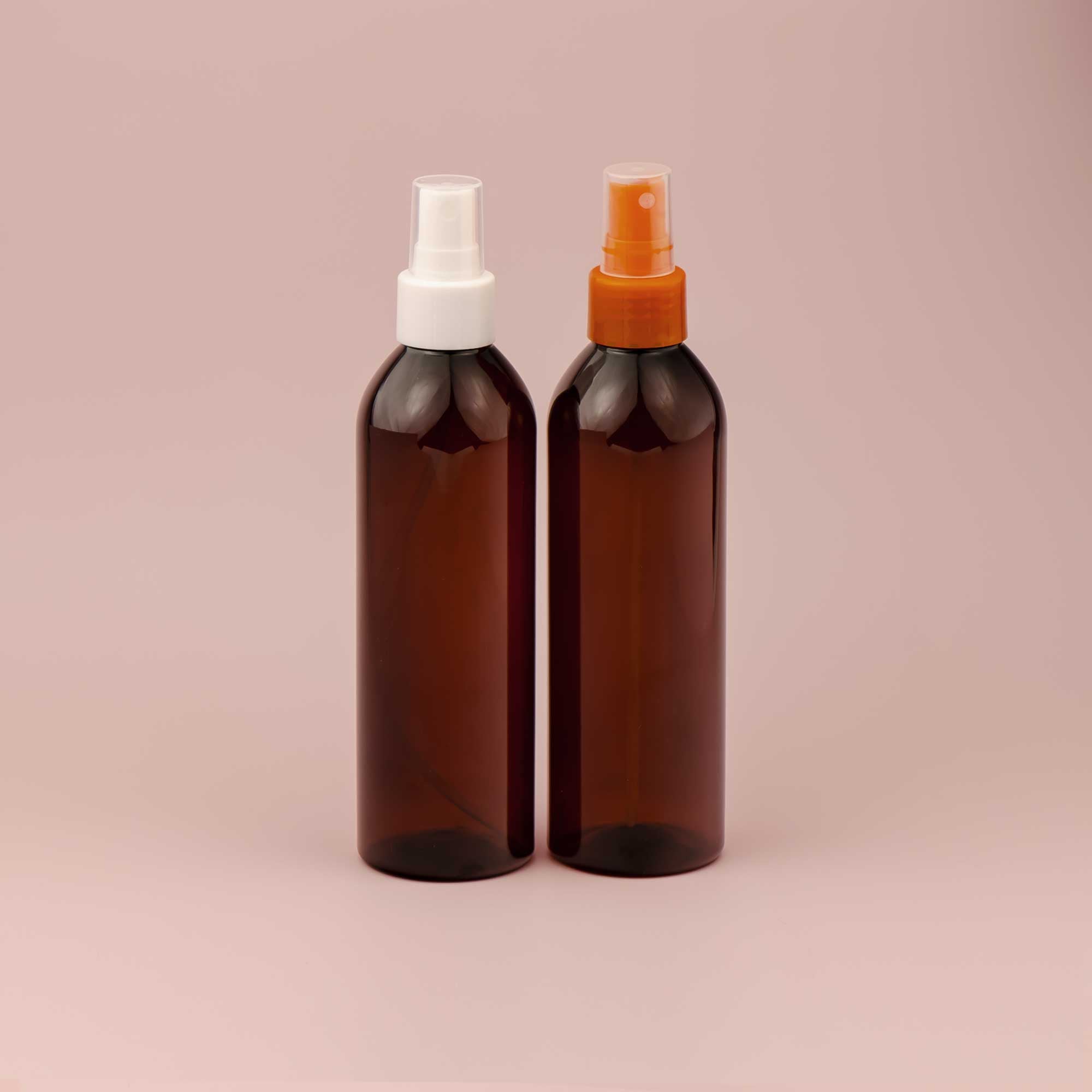 RIO PET boca braon amber 250ml 500ml sa raspršivačem za uljane rastvore narandžasti ili beli