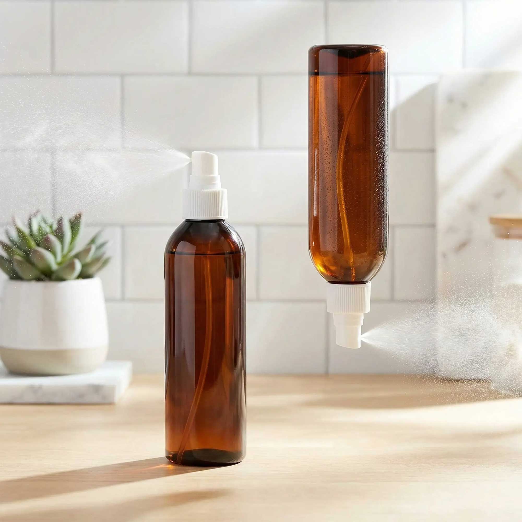 RIO PET boca braon amber 250ml sa 360 raspršivačem kozmetička ambalaža