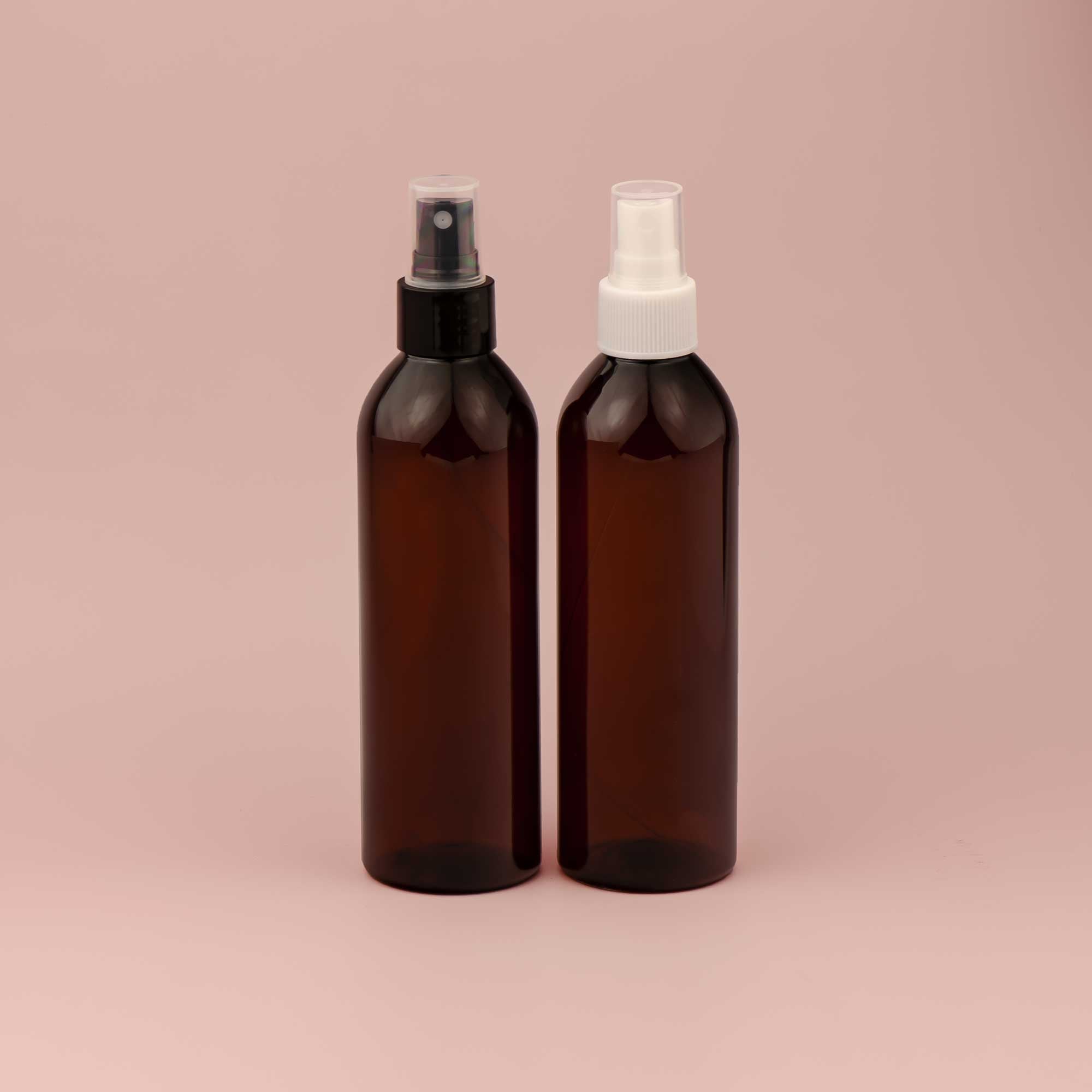 RIO PET boca braon amber 250ml 500ml sa raspršivačem kozmetička ambalaža 24mm