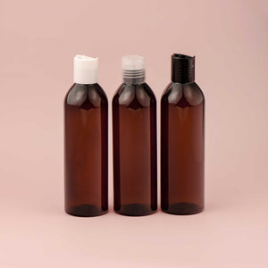 RIO PET boca braon amber 250ml 500ml sa disk top zatvaračem kozmetička ambalaža 24mm