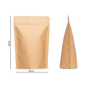 braon kraft doypack kesa 13x21+4 cm stand up zip kesa aluminijum