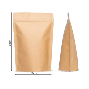 braon kraft doypack kesa 15x24+4 cm sa dnom i zip zatvaračem