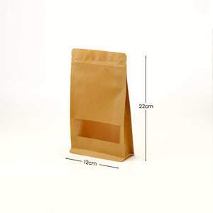 kraft kesa 10x20+6 cm sa ravnim dnom i prozorom