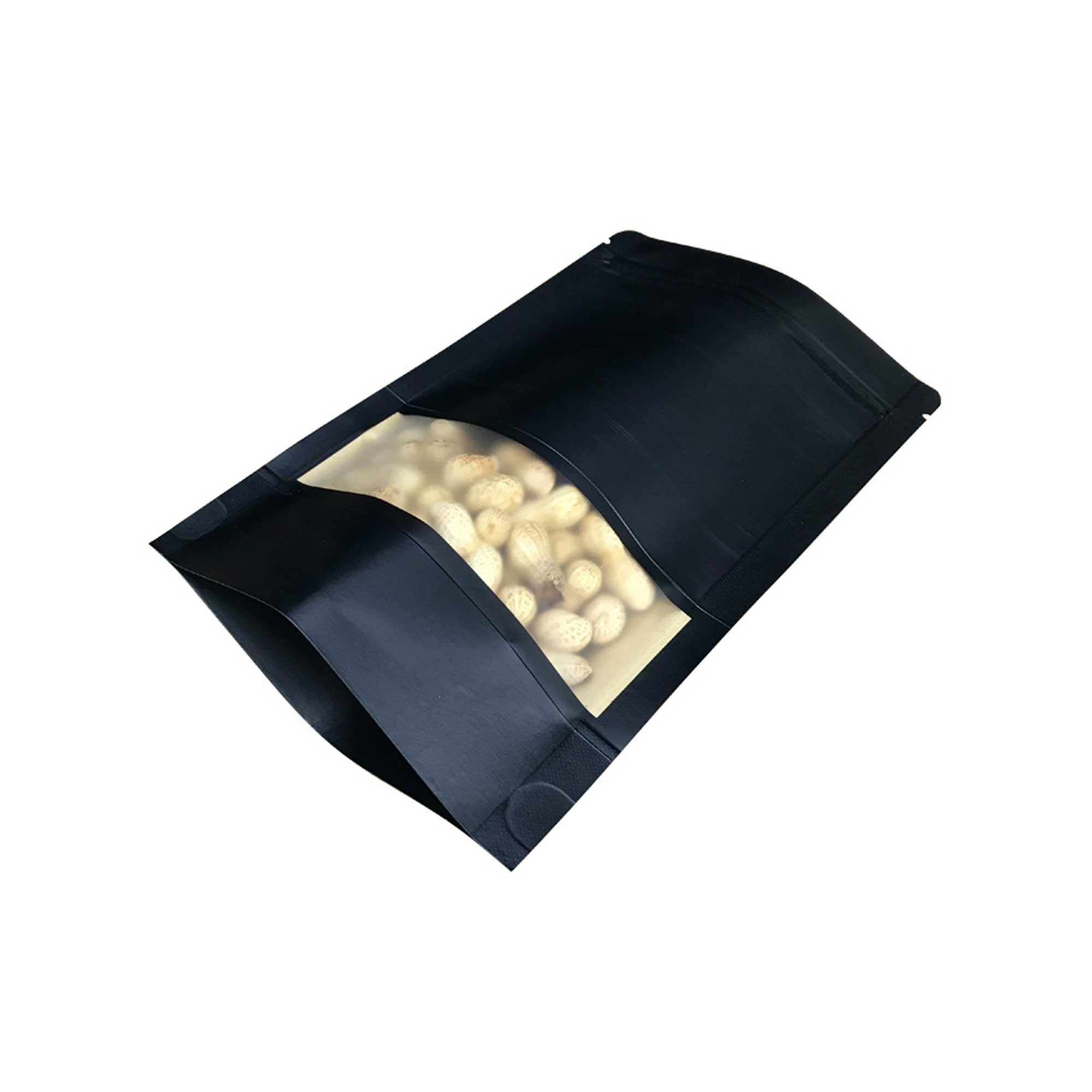 crna kraft doypack kesa sa prozorom i zip zatvaračem