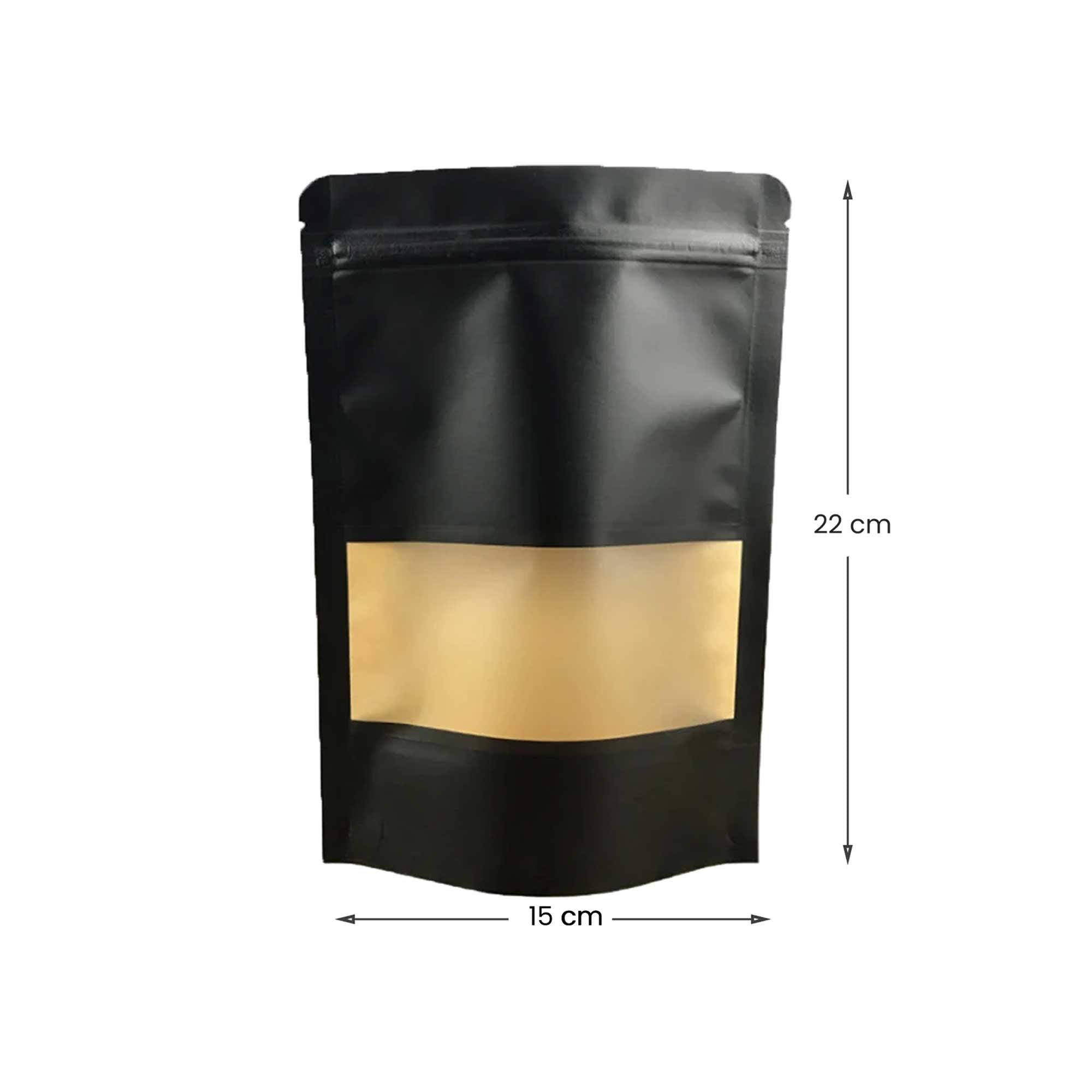 crna kraft doypack kesa 15x22+4 cm stand up