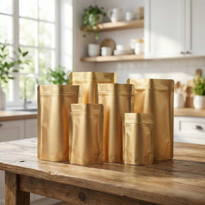 zlatna plastična doypack kesa sa zip zatvaračem