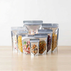 srebrna aluminijumska doypack kesica sa providnim frontom