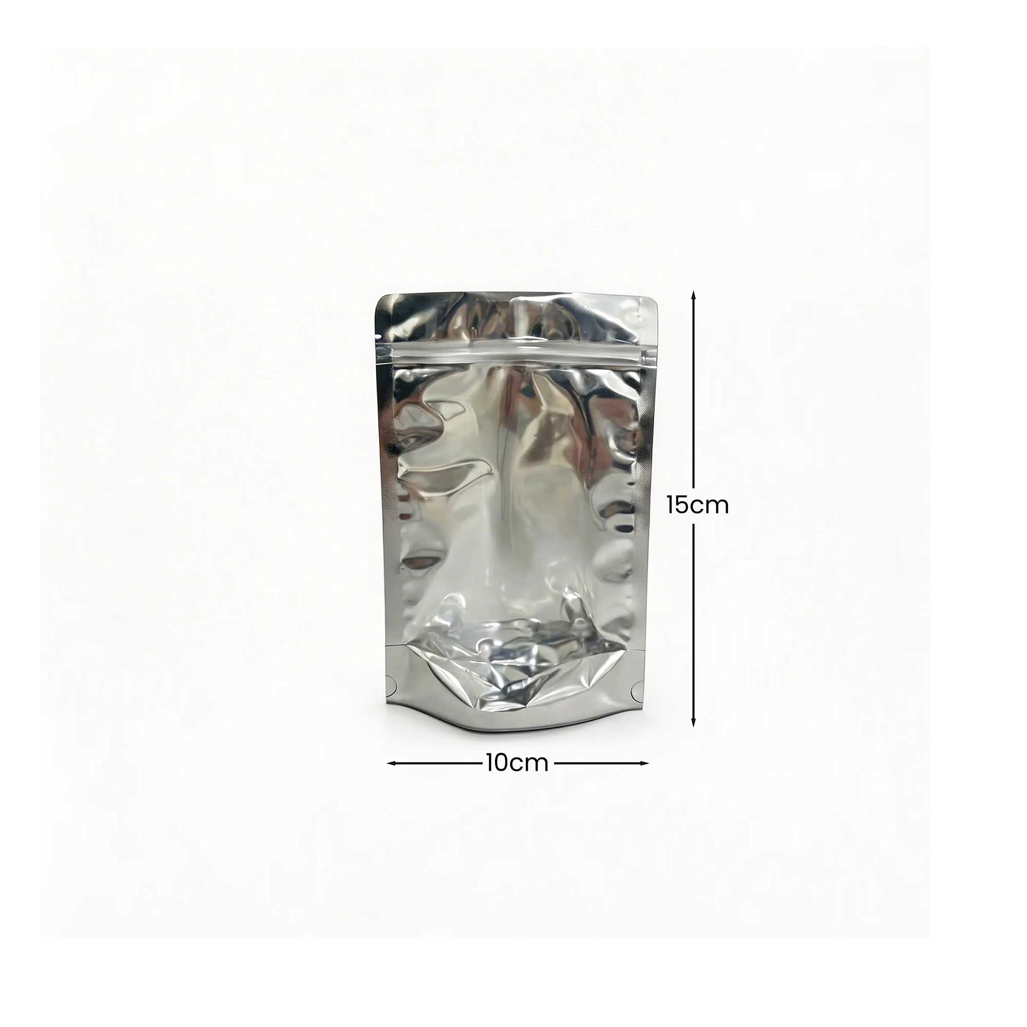 aluminijumska doypack kesa 10x15+3 cm sa prozorom