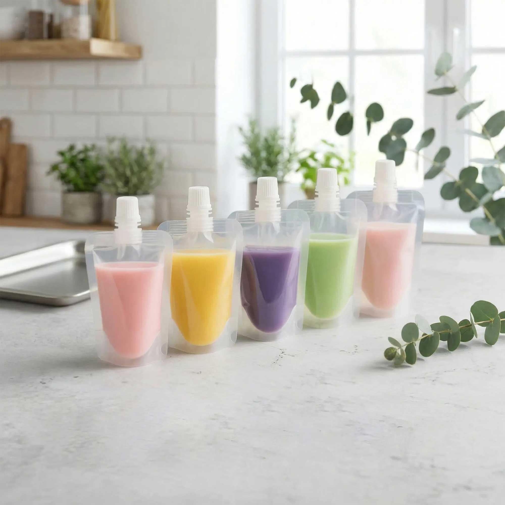 transparentna doypack kesica sa čepom za tečne proizvode 50ml 100ml 200ml