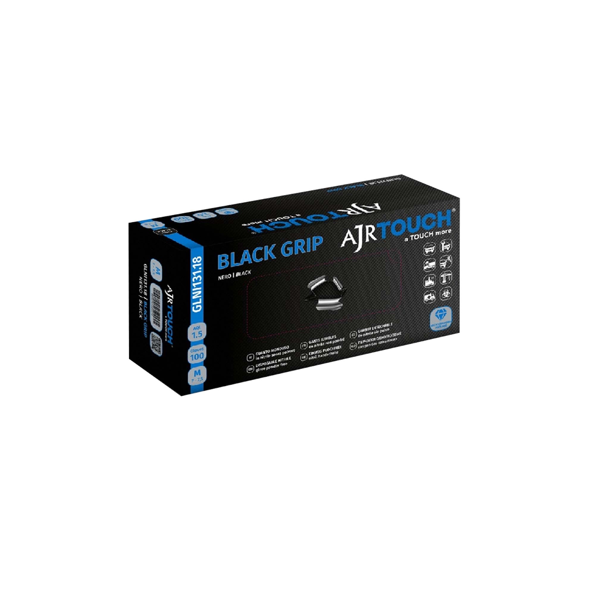 Crna nitrilna reljefna rukavica Black Grip - 100 kom/pak