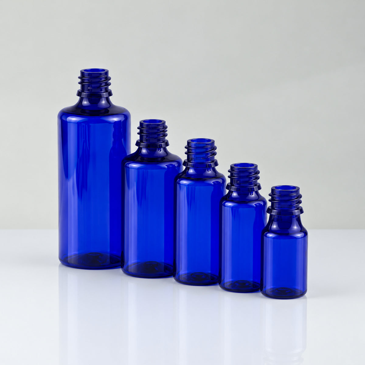 Plava PET bočica 10, 20, 30, 50 i 100 ml, grlo 18 mm, bez poklopca - 413100, 413200, 413300, 413400, 413500 | Bazika