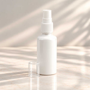 Bela PET bočica 50 ml sa belom gel-serum pumpicom, grlo 18 mm - 413400 - 425100 | Bazika