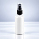 Bela PET bočica 50 ml sa crnim sprej raspršivačem, grlo 18 mm - 413400 - 424110 | Bazika