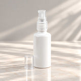 Bela PET bočica 50 ml sa transparentnom gel-serum pumpicom, grlo 18 mm - 413400 - 425120 | Bazika