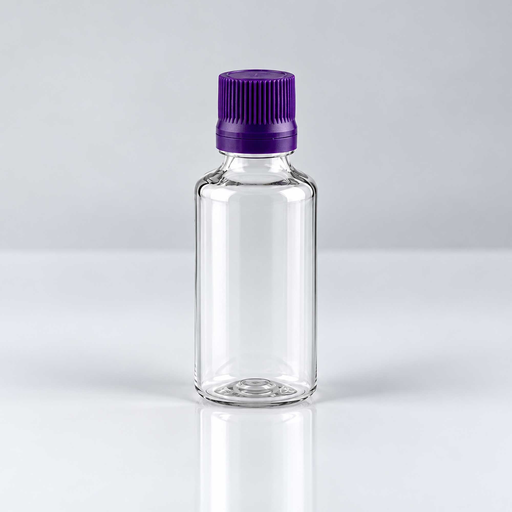 Transparentna PET bočica sa ljubičastom kapaljkom, grlo 18 mm - 413100, 413200, 413300, 413400, 413500 - 422100, 422150 | Bazika