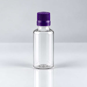Transparentna PET bočica sa ljubičastom kapaljkom, grlo 18 mm - 413100, 413200, 413300, 413400, 413500 - 422100, 422150 | Bazika