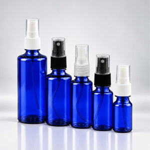 Plava PET bočice sa sprej raspršivačem 10, 20, 30, 50 i 100 ml, grlo 18 mm - 413100, 413200, 413300, 413400, 413500 - 424100, 424110, 424120 | Bazika