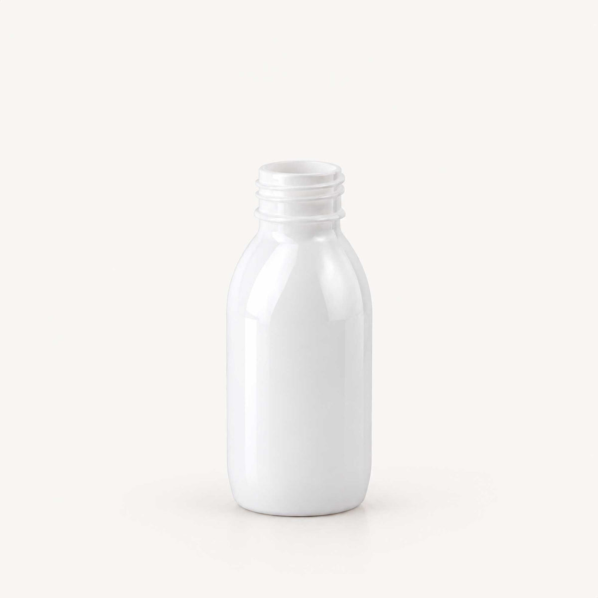 Bela PET boca za sirup 100 ml, grlo 28 mm, bez poklopca - 442300 | Bazika