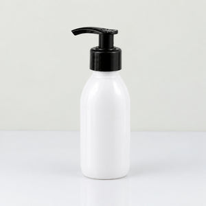 Bela PET boca za sirup sa crnom pumpicom dozatorom A 28/410, crni prsten - 448505 | Bazika