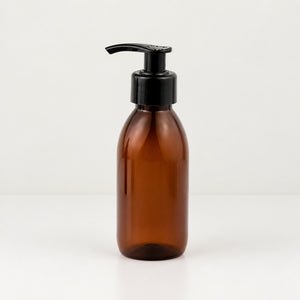 Braon PET boca za sirup sa crnom pumpicom dozatorom A 28/410, crni prsten - 448505 | Bazika