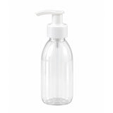 Transparentna PET boca za sirup sa belom pumpicom dozatorom A 28/410, beli prsten - 448500 | Bazika