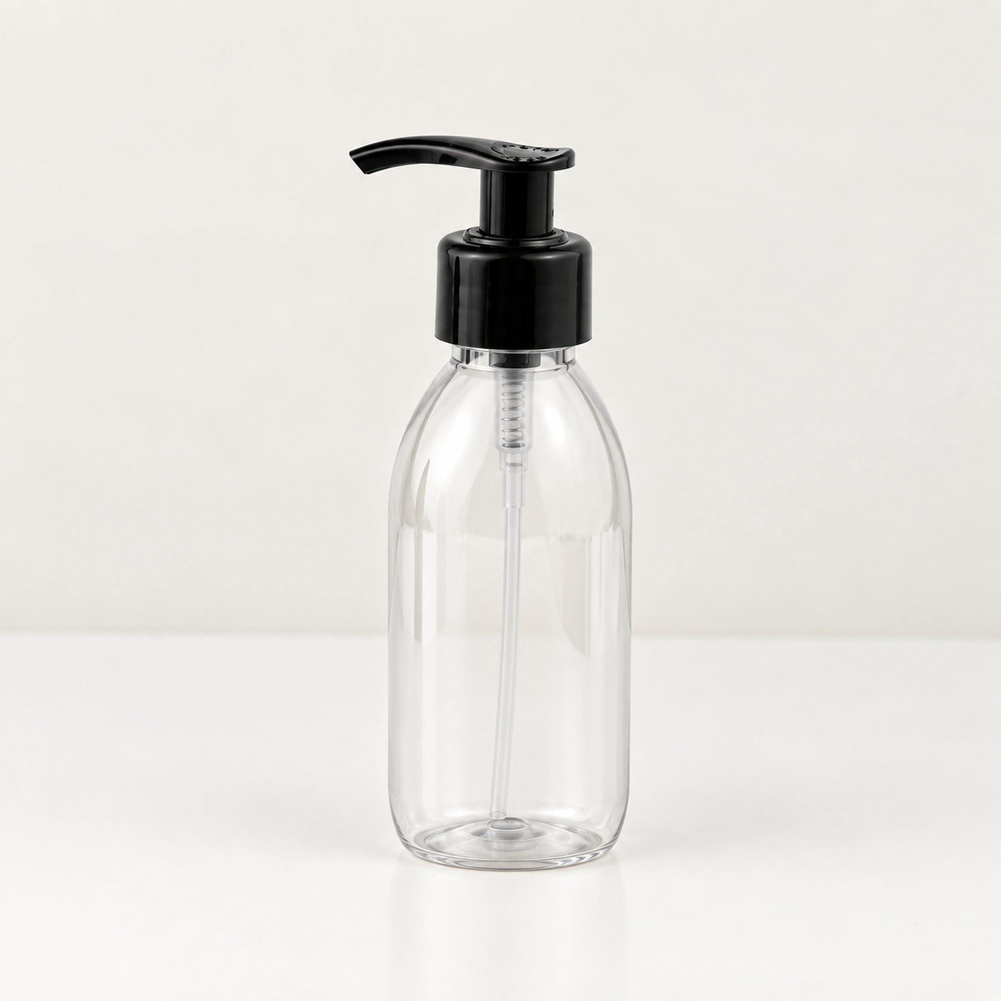 Transparentna PET boca za sirup sa crnom pumpicom dozatorom A 28/410, crni prsten - 448505 | Bazika