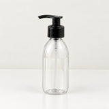 Transparentna PET boca za sirup sa crnom pumpicom dozatorom A 28/410, crni prsten - 448505 | Bazika
