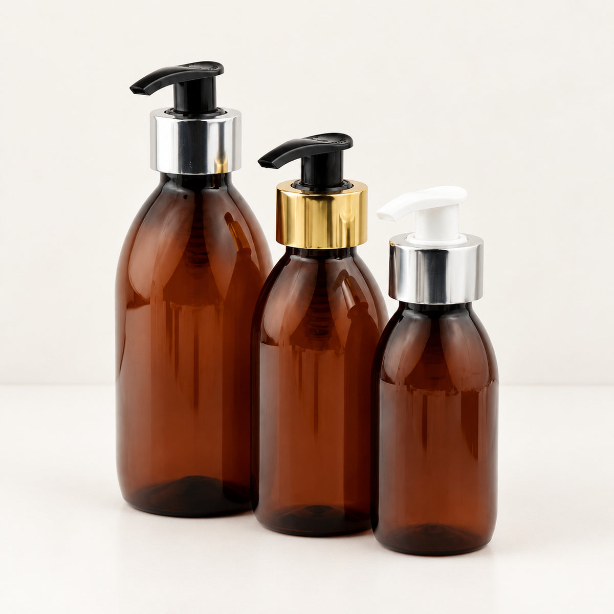 Braon PET boce za sirup 100, 150 i 250 ml sa pumpicom dozatorom i aluminijumskim prstenom - 442300, 443100, 443200, 448550, 448560, 448565 | Bazika