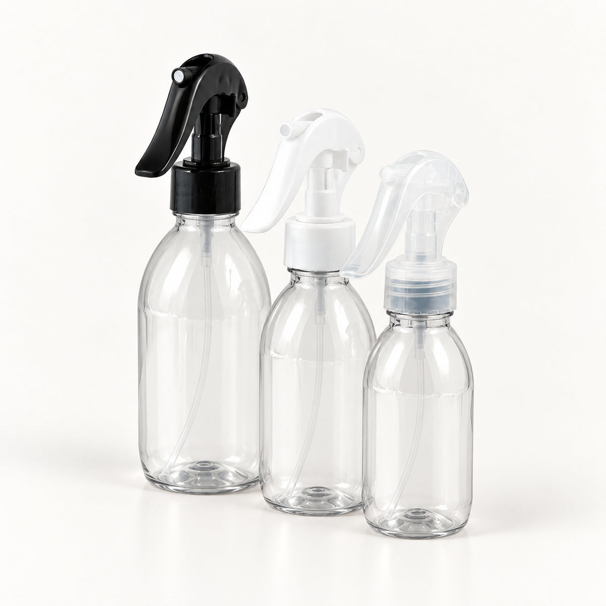 Transparentne PET boce za sirup 100, 150 i 250 ml sa trigger sprej raspršivačima - 442300, 443100, 443200, 448450, 448455, 448460 | Bazika