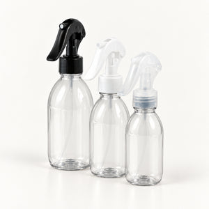 Transparentne PET boce za sirup 100, 150 i 250 ml sa trigger sprej raspršivačima - 442300, 443100, 443200, 448450, 448455, 448460 | Bazika